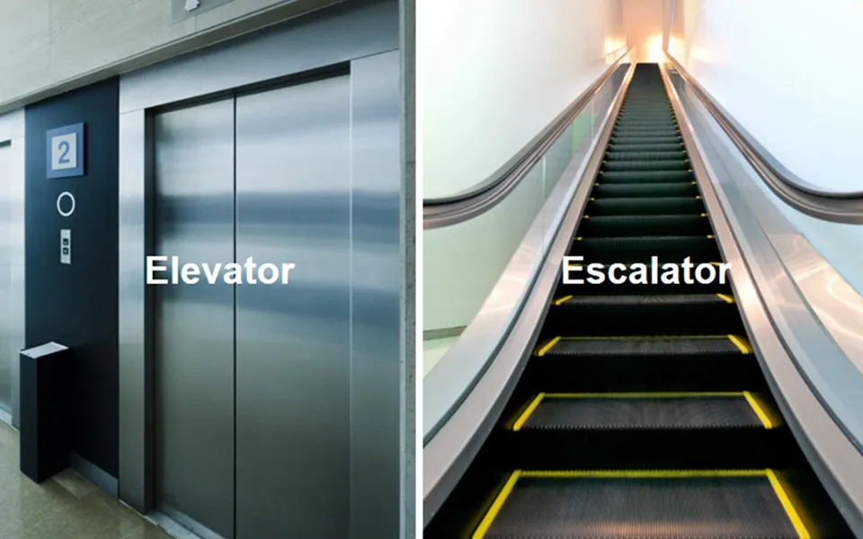 Elevator VS escalator Elevator VS escalator